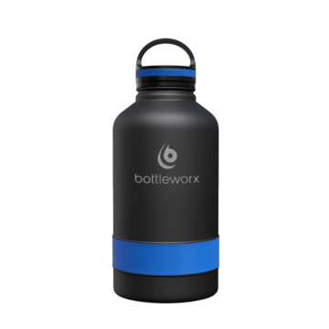 64 oz Insulated Bottle - the Growler with customizable options in steel, white, or black, featuring a loop lid and various accent colors