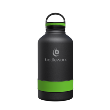 64 oz Insulated Bottle - the Growler with customizable options in steel, white, or black, featuring a loop lid and various accent colors