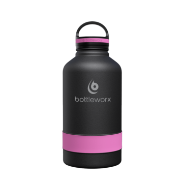 64 oz Insulated Bottle - the Growler with customizable options in steel, white, or black, featuring a loop lid and various accent colors