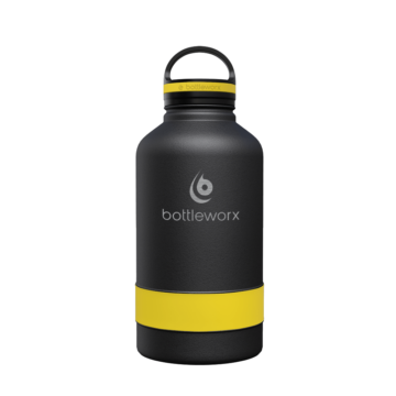64 oz Insulated Bottle - the Growler with customizable options in steel, white, or black, featuring a loop lid and various accent colors