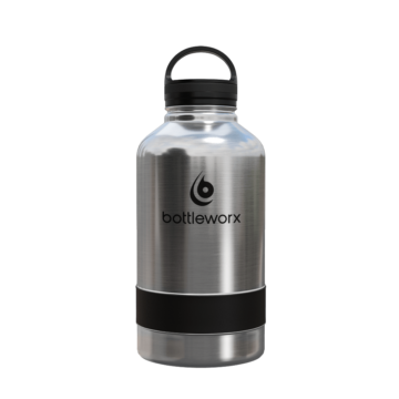 64 oz Insulated Bottle - the Growler with customizable options in steel, white, or black, featuring a loop lid and various accent colors