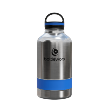 64 oz Insulated Bottle - the Growler with customizable options in steel, white, or black, featuring a loop lid and various accent colors