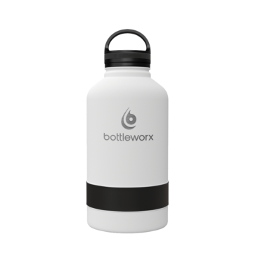 64 oz Insulated Bottle - the Growler with customizable options in steel, white, or black, featuring a loop lid and various accent colors