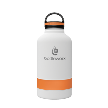 64 oz Insulated Bottle - the Growler with customizable options in steel, white, or black, featuring a loop lid and various accent colors