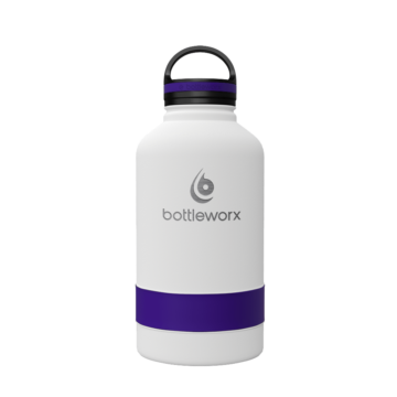 64 oz Insulated Bottle - the Growler with customizable options in steel, white, or black, featuring a loop lid and various accent colors
