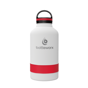64 oz Insulated Bottle - the Growler with customizable options in steel, white, or black, featuring a loop lid and various accent colors