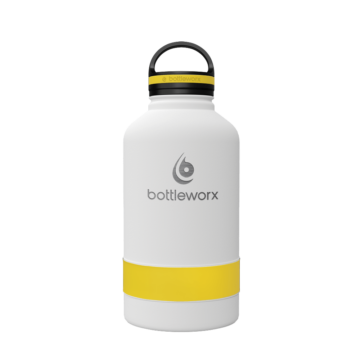 64 oz Insulated Bottle - the Growler with customizable options in steel, white, or black, featuring a loop lid and various accent colors