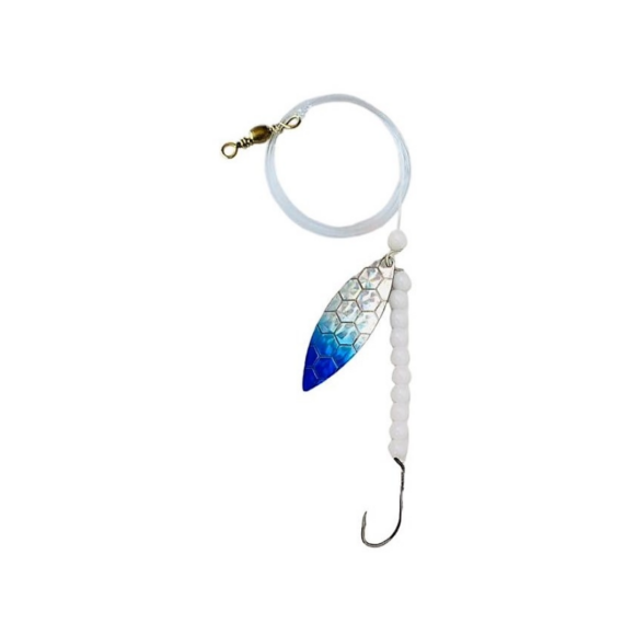 Willow Leaf Scale Spinners from Kenzaroo Pro Tackle, premium fishing lures with scale-patterned blades for bass, walleye, and pike fishing