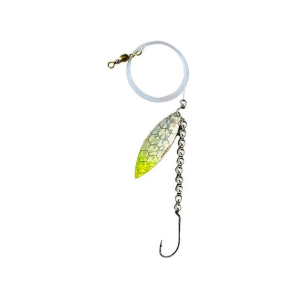 Willow Leaf Scale Spinners from Kenzaroo Pro Tackle, premium fishing lures with scale-patterned blades for bass, walleye, and pike fishing