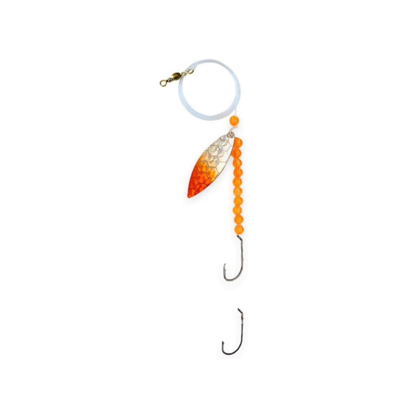 Willow Leaf Scale Spinners from Kenzaroo Pro Tackle, premium fishing lures with scale-patterned blades for bass, walleye, and pike fishing