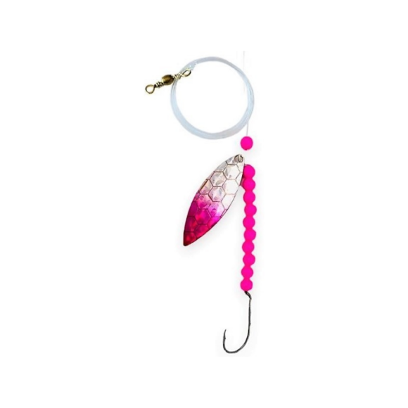 Willow Leaf Scale Spinners from Kenzaroo Pro Tackle, premium fishing lures with scale-patterned blades for bass, walleye, and pike fishing